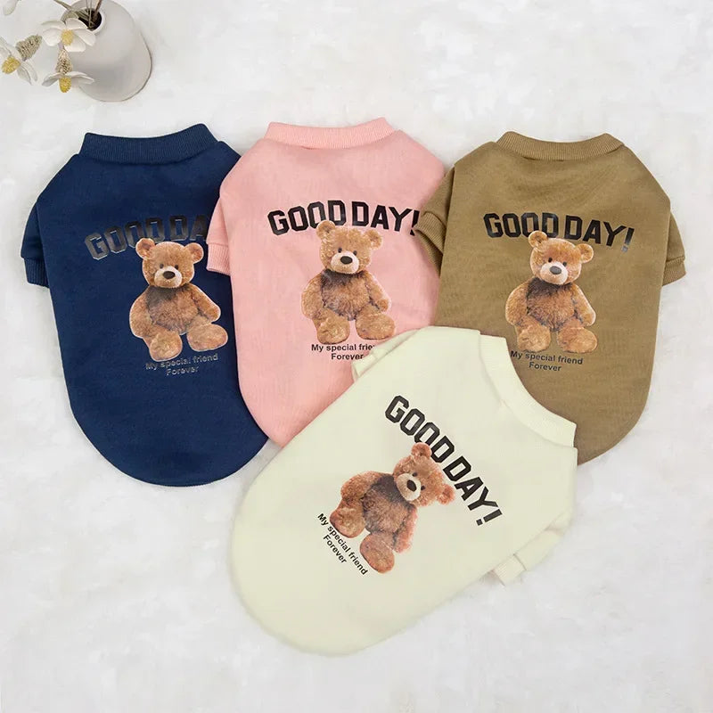 Cute Warm Bear Print Puppy Sweatshirt