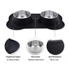 Non-slip Double Dog Bowl With Silicone Mat